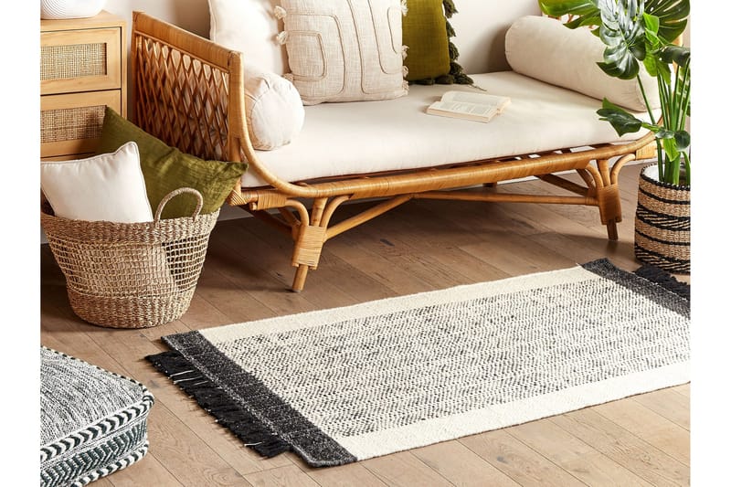 Ketenli Ullteppe 80x150 cm - Svart/hvit - Tekstiler & tepper - Teppe & matte - Moderne matte - Ullteppe