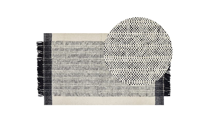 Ketenli Ullteppe 80x150 cm - Svart/hvit - Tekstiler & tepper - Teppe & matte - Moderne matte - Ullteppe