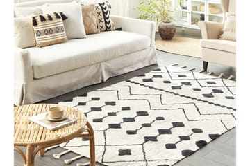 Khemisset Bomullsteppe 140x200 cm - Svart/hvit - Tekstiler & tepper - Teppe & matte - Moderne matte - Bomullsmatter