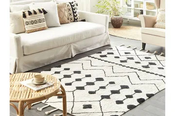 Khemisset Bomullsteppe 160x230 cm - Svart/hvit - Tekstiler & tepper - Teppe & matte - Moderne matte - Bomullsmatter