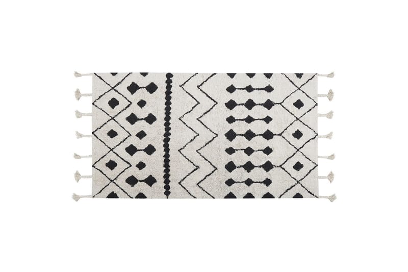 Khemisset Bomullsteppe 80x150 cm - Svart/hvit - Tekstiler & tepper - Teppe & matte - Moderne matte - Bomullsmatter