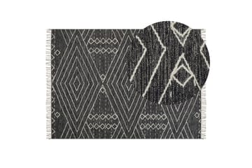 Khenifra Bomullsteppe 140x200 cm - Svart/hvit - Tekstiler & tepper - Teppe & matte - Moderne matte - Bomullsmatter