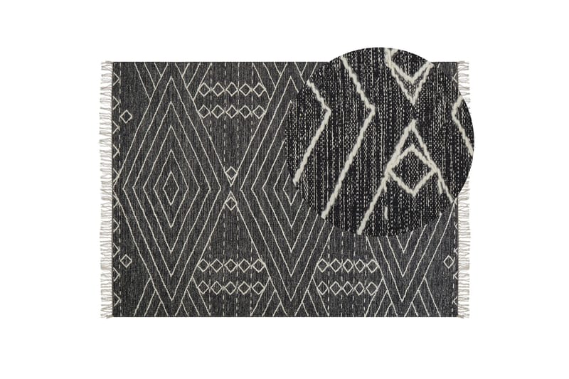 Khenifra Bomullsteppe 160x230 cm - Svart/hvit - Tekstiler & tepper - Teppe & matte - Moderne matte - Bomullsmatter