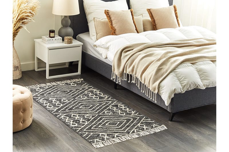 Khenifra Bomullsteppe 80x150 cm - Svart/hvit - Tekstiler & tepper - Teppe & matte - Moderne matte - Bomullsmatter