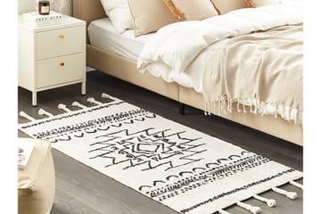 Khouribga Bomullsteppe 80x150 cm - Svart/hvit - Tekstiler & tepper - Teppe & matte - Moderne matte - Bomullsmatter