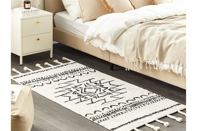 Khouribga Bomullsteppe 80x150 cm - Svart/hvit - Tekstiler & tepper - Teppe & matte - Moderne matte - Bomullsmatter