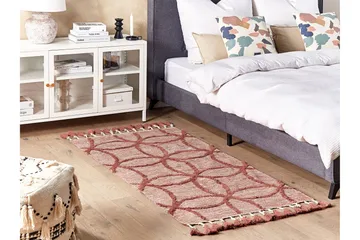 Kirsehir Bomullsteppe 80x150 cm - Rød - Tekstiler & tepper - Teppe & matte - Moderne matte - Bomullsmatter