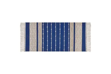 Kondhali Ryeteppe 80x150 cm - Blå - Tekstiler & tepper - Teppe & matte - Moderne matte - Bomullsmatter