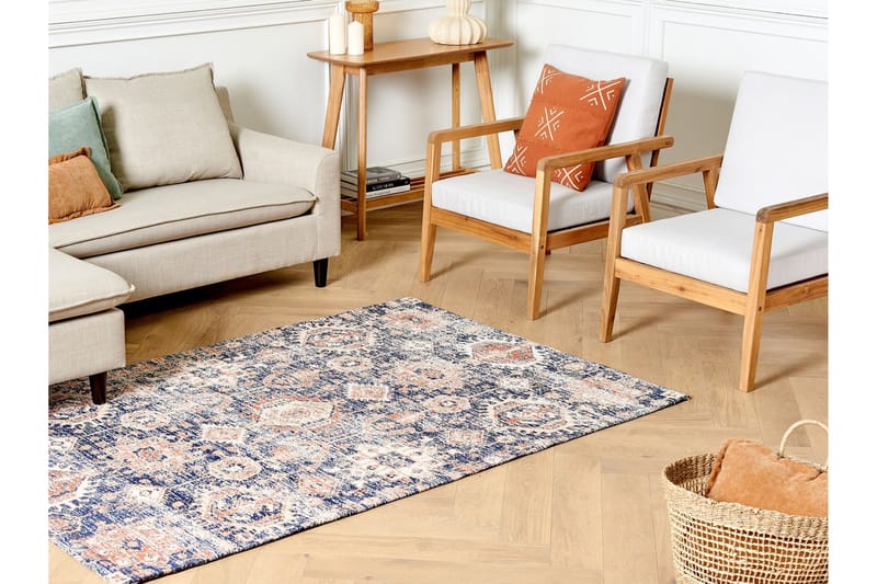 Kurin Bomullsteppe 140x200 cm - Blå - Tekstiler & tepper - Teppe & matte - Moderne matte - Gangmatter