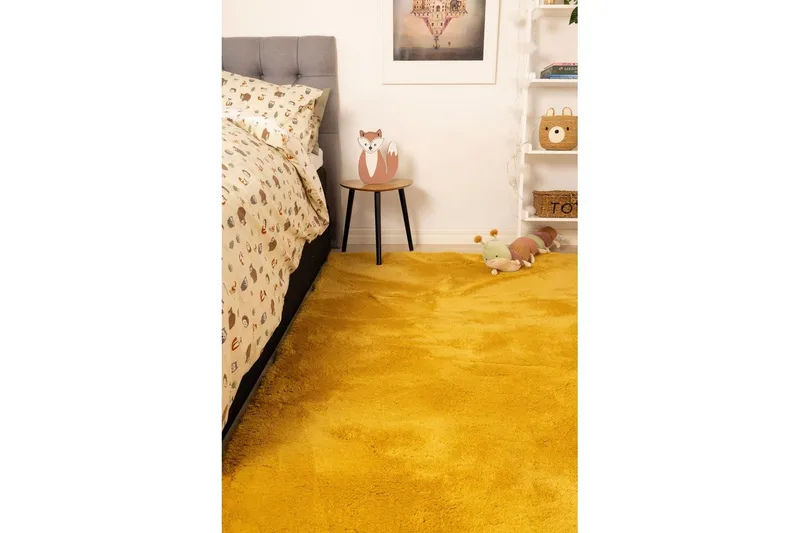 Langhåret teppe Royal Deluxe - 140x200 cm, Gul - Tekstiler & tepper - Teppe & matte - Moderne matte - Ryetepper