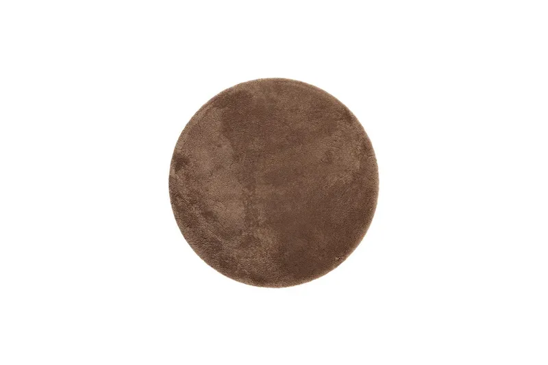 Langhåret teppe Royal Deluxe Rund, 120x120 cm, Mokka