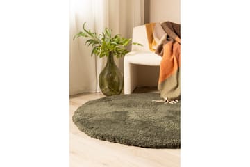 Langhåret teppe Royal Deluxe Rund - 120x120 cm, Smaragdgrønn - Tekstiler & tepper - Teppe & matte - Moderne matte - Ryetepper