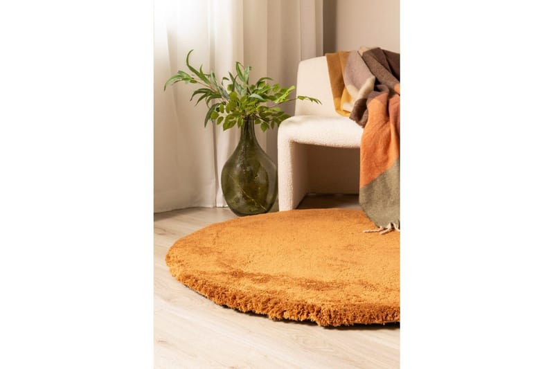 Langhåret teppe Royal Deluxe Rund - 120x120 cm, Terrakotta - Tekstiler & tepper - Teppe & matte - Moderne matte - Ryetepper