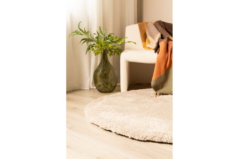 Langhåret teppe Royal Deluxe Rund - 160x160 cm, Greige - Tekstiler & tepper - Teppe & matte - Moderne matte - Ryetepper