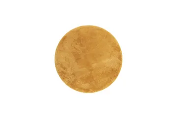 Langhåret teppe Royal Deluxe Rund - 160x160 cm, Gul - Tekstiler & tepper - Teppe & matte - Moderne matte - Ryetepper