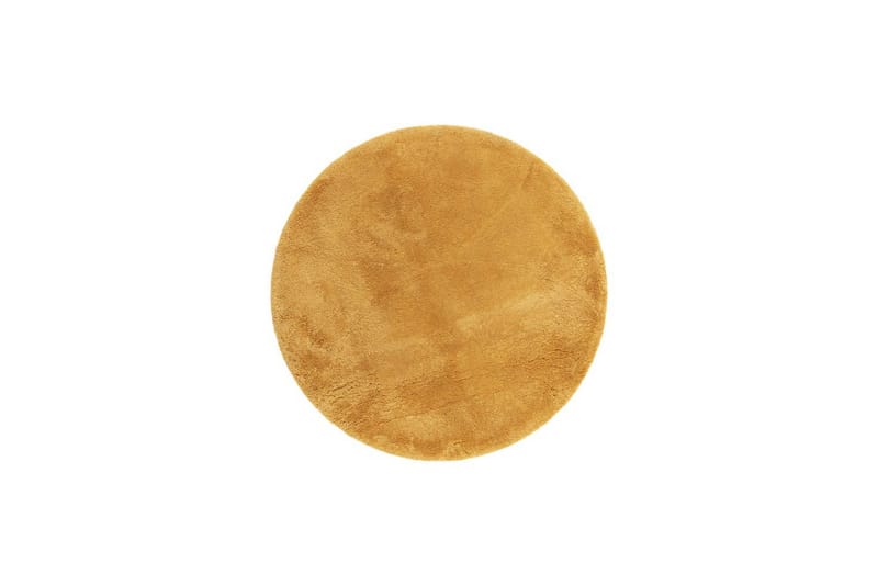 Langhåret teppe Royal Deluxe Rund - 160x160 cm, Gul - Tekstiler & tepper - Teppe & matte - Moderne matte - Ryetepper
