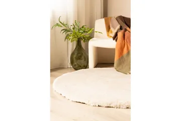 Langhåret teppe Royal Deluxe Rund - 160x160 cm, Krem - Tekstiler & tepper - Teppe & matte - Moderne matte - Ryetepper