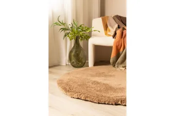 Langhåret teppe Royal Deluxe Rund - 160x160 cm, Mokka - Tekstiler & tepper - Teppe & matte - Moderne matte - Ryetepper
