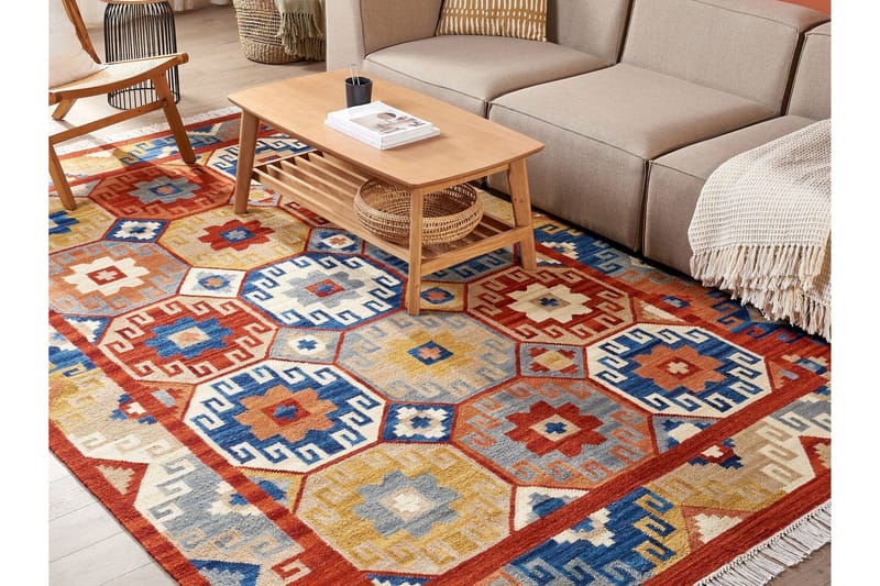 Lusarat Ullteppe 200x300 cm - Rød - Tekstiler & tepper - Teppe & matte - Moderne matte - Ullteppe