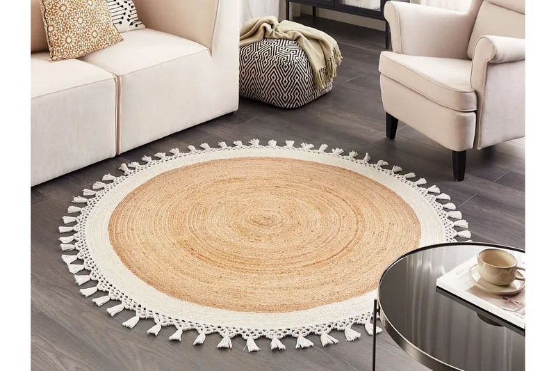 Marts Juteteppe 140 cm Rund - Beige - Tekstiler & tepper - Teppe & matte - Moderne matte - Jutematter & hampematter