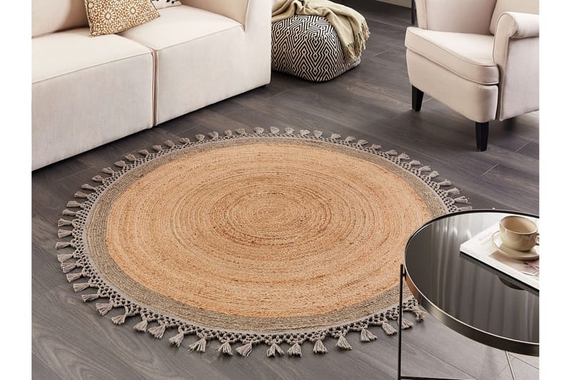 Marts Juteteppe 140 cm Rund - Beige - Tekstiler & tepper - Teppe & matte - Moderne matte - Jutematter & hampematter