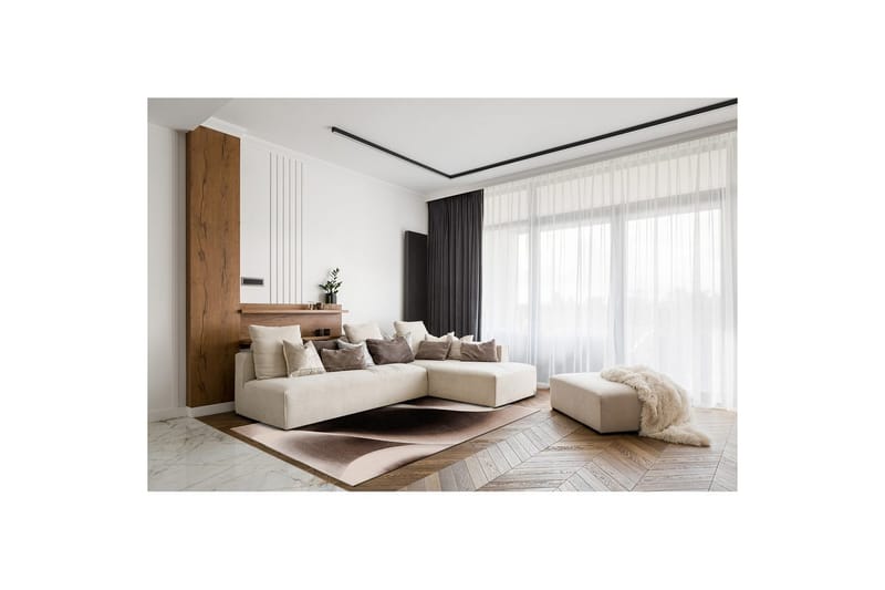 Maskinvevd teppe Brilliance Modern - 200x290 cm, Mokka - Tekstiler & tepper - Teppe & matte - Moderne matte - Friezematte