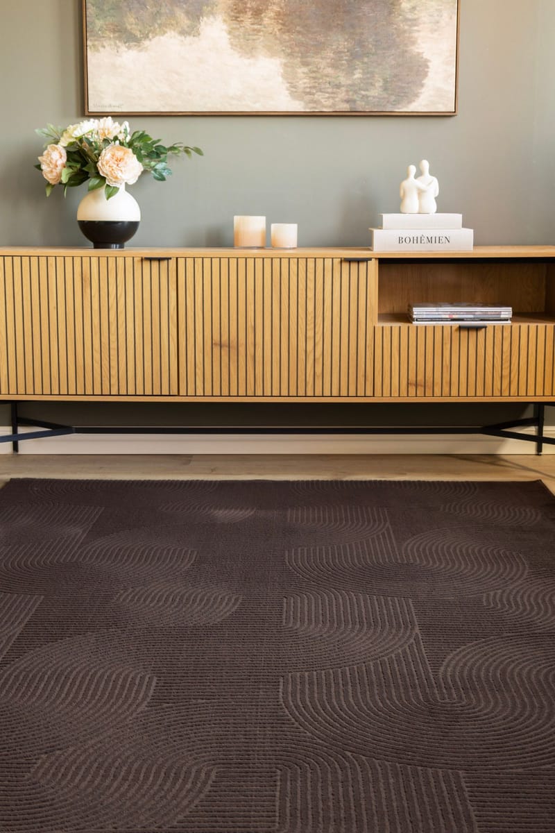Maskinvevd teppe Castello Art 200x290 cm - Sjokolade - Tekstiler & tepper - Teppe & matte - Moderne matte - Wiltontepper