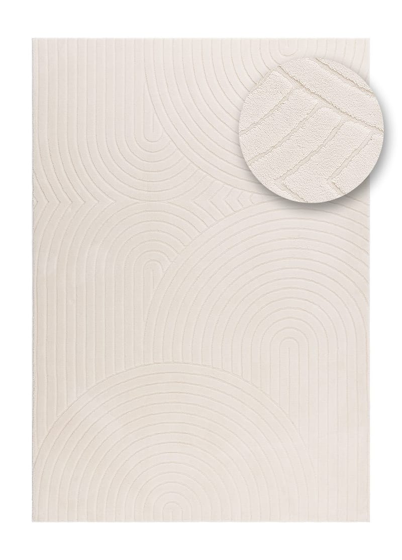 Maskinvevd teppe Cozy Zen 155x230 cm - Natur - Tekstiler & tepper - Teppe & matte - Moderne matte - Friezematte