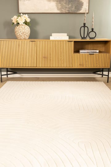 Maskinvevd teppe Cozy Zen 155x230 cm - Natur - Tekstiler & tepper - Teppe & matte - Moderne matte - Friezematte
