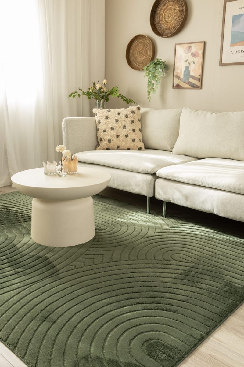 Maskinvevd teppe Cozy Zen 200x290 cm - Smaragdgrønn - Tekstiler & tepper - Teppe & matte - Moderne matte - Wiltontepper