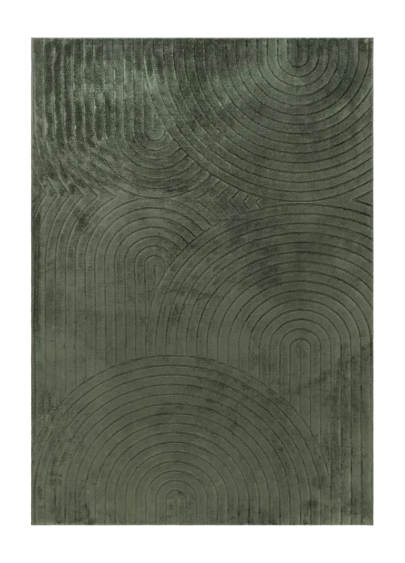 Maskinvevd teppe Cozy Zen 200x290 cm, Smaragdgrønn