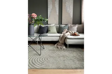 Maskinvevd teppe Genova Zen - 200x290 cm, Grønn - Tekstiler & tepper - Teppe & matte - Moderne matte - Friezematte