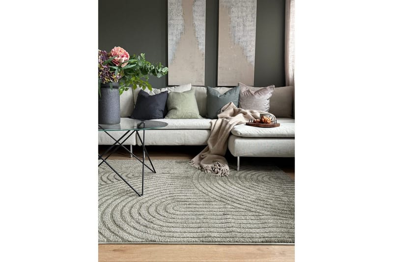 Maskinvevd teppe Genova Zen - 280x380 cm, Grønn - Tekstiler & tepper - Teppe & matte - Moderne matte - Friezematte