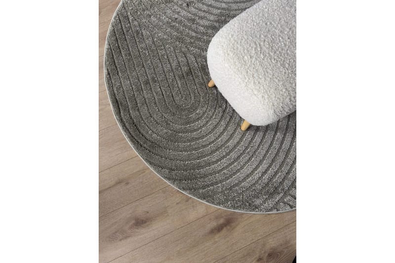 Maskinvevd teppe Genova Zen Rund - 160x160 cm, Grønn - Tekstiler & tepper - Teppe & matte - Moderne matte - Friezematte