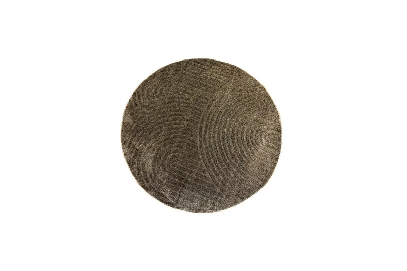Maskinvevd teppe Genova Zen Rund, 160x160 cm, Mokka