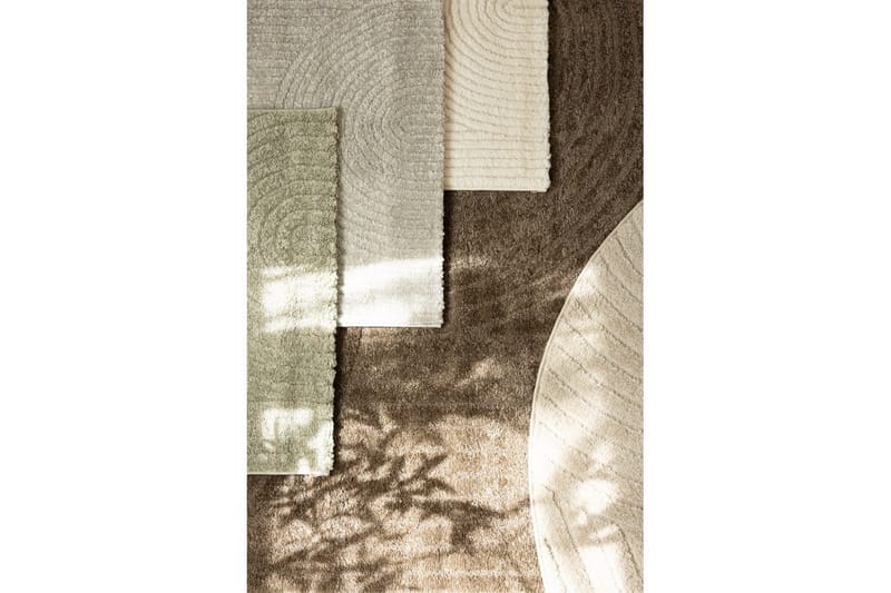 Maskinvevd teppe Genova Zen Rund - 160x160 cm, Mokka - Tekstiler & tepper - Teppe & matte - Moderne matte - Friezematte