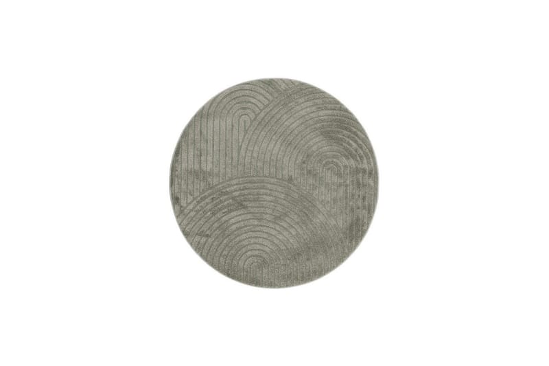 Maskinvevd teppe Genova Zen Rund - 200x200 cm, Grønn - Tekstiler & tepper - Teppe & matte - Moderne matte - Friezematte