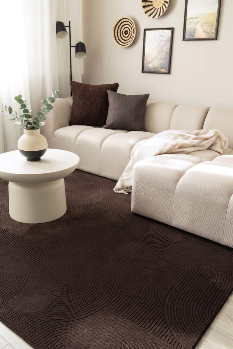 Maskinvevd teppe KM Home Castello Art GANG 80x150 Sjokolade - Sjokolade - Tekstiler & tepper - Teppe & matte - Moderne matte - Gangmatter