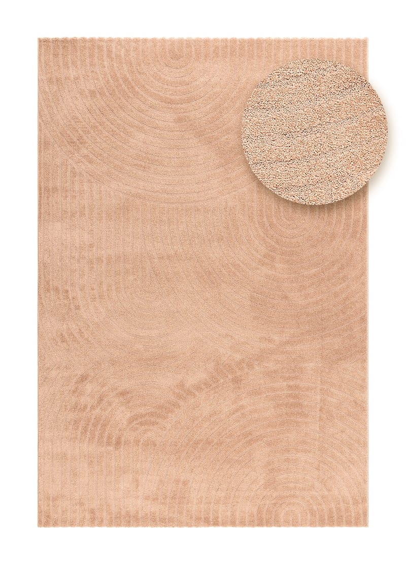 Maskinvevd teppe KM Home Genova Zen 240x340 cm Peach - fersken - Tekstiler & tepper - Teppe & matte - Moderne matte - Friezematte