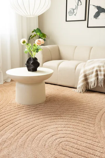 Maskinvevd teppe KM Home Genova Zen 280x380 cm Peach - Peach - Tekstiler & tepper - Teppe & matte - Moderne matte - Friezematte
