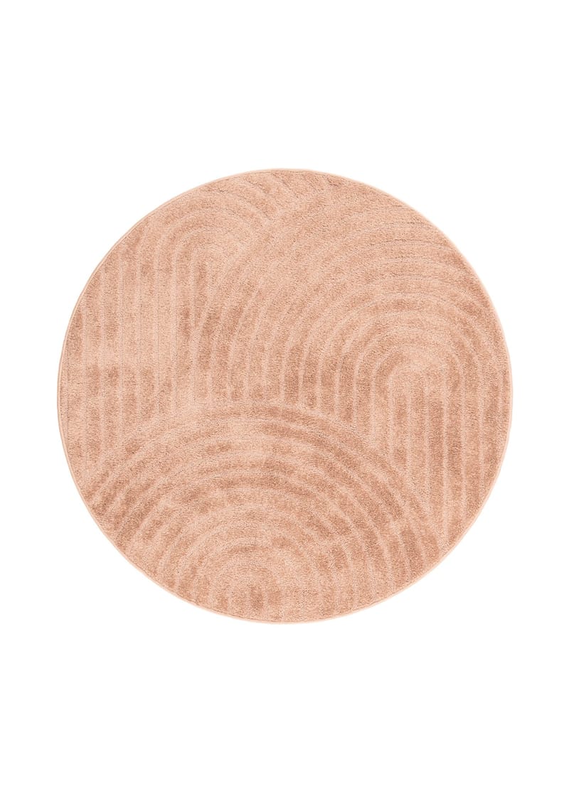 Maskinvevd teppe KM Home Genova Zen rund 240x240 cm Peach, Fersken