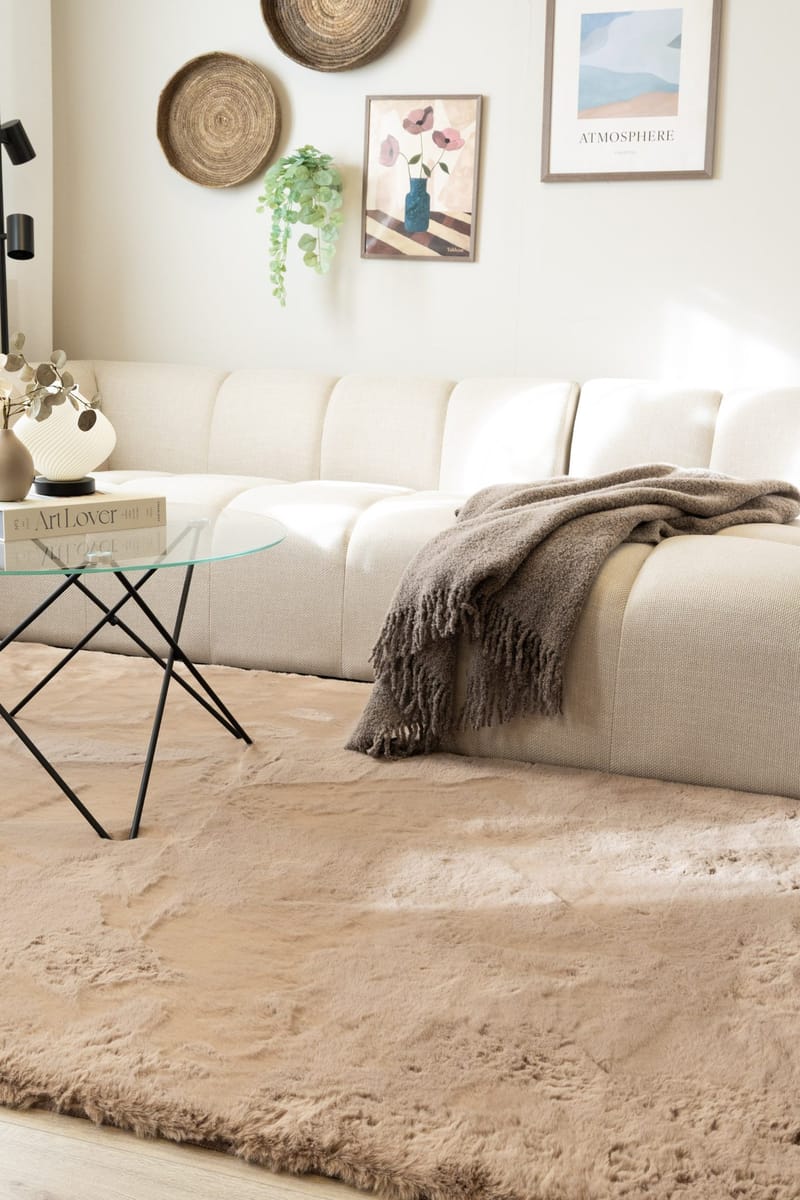 Maskinvevd teppe KM Home Heaven Deluxe 160x230 Mørk Lin - Mørk lin - Tekstiler & tepper - Teppe & matte - Moderne matte - Friezematte