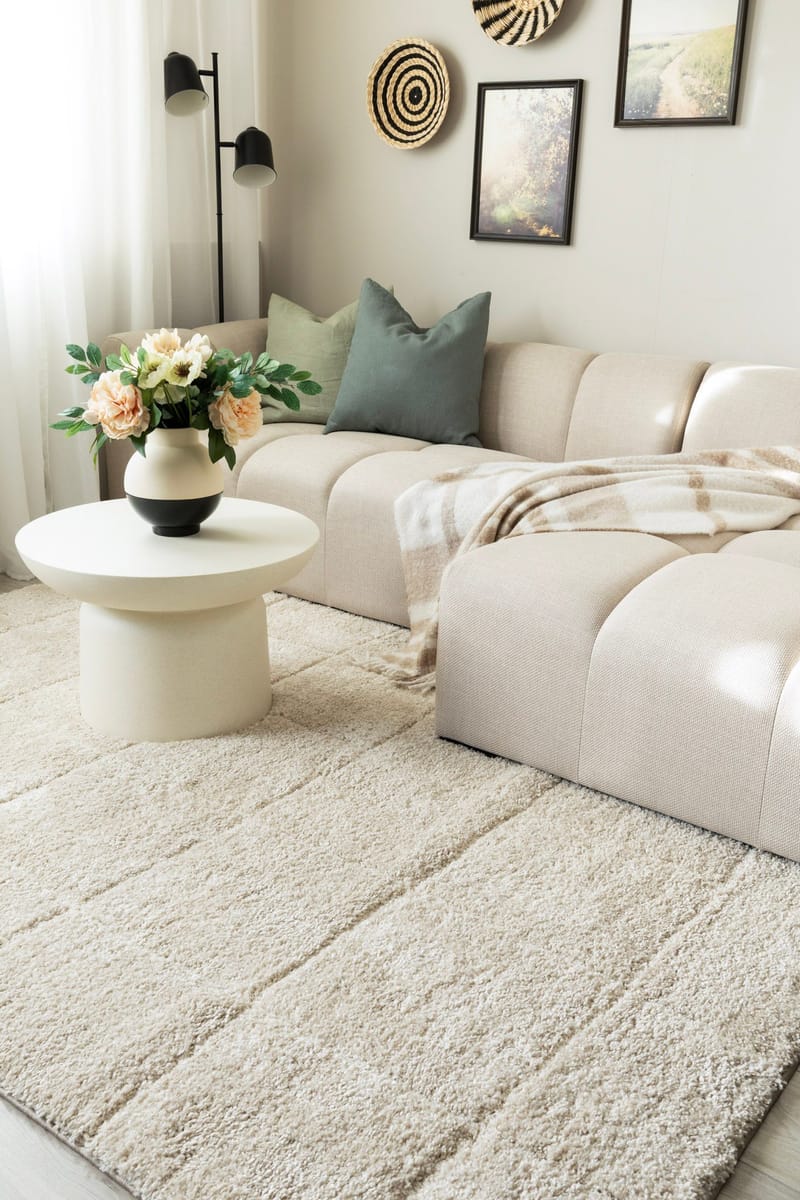 Maskinvevd teppe KM Home Montana Square 140x200 Lin - lin - Tekstiler & tepper - Teppe & matte - Moderne matte - Wiltontepper