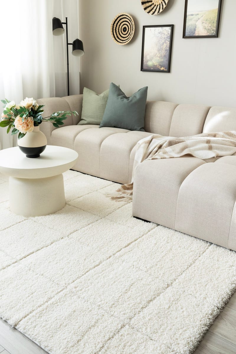 Maskinvevd teppe KM Home Montana Square 160x230 Creme - krem - Tekstiler & tepper - Teppe & matte - Moderne matte - Wiltontepper