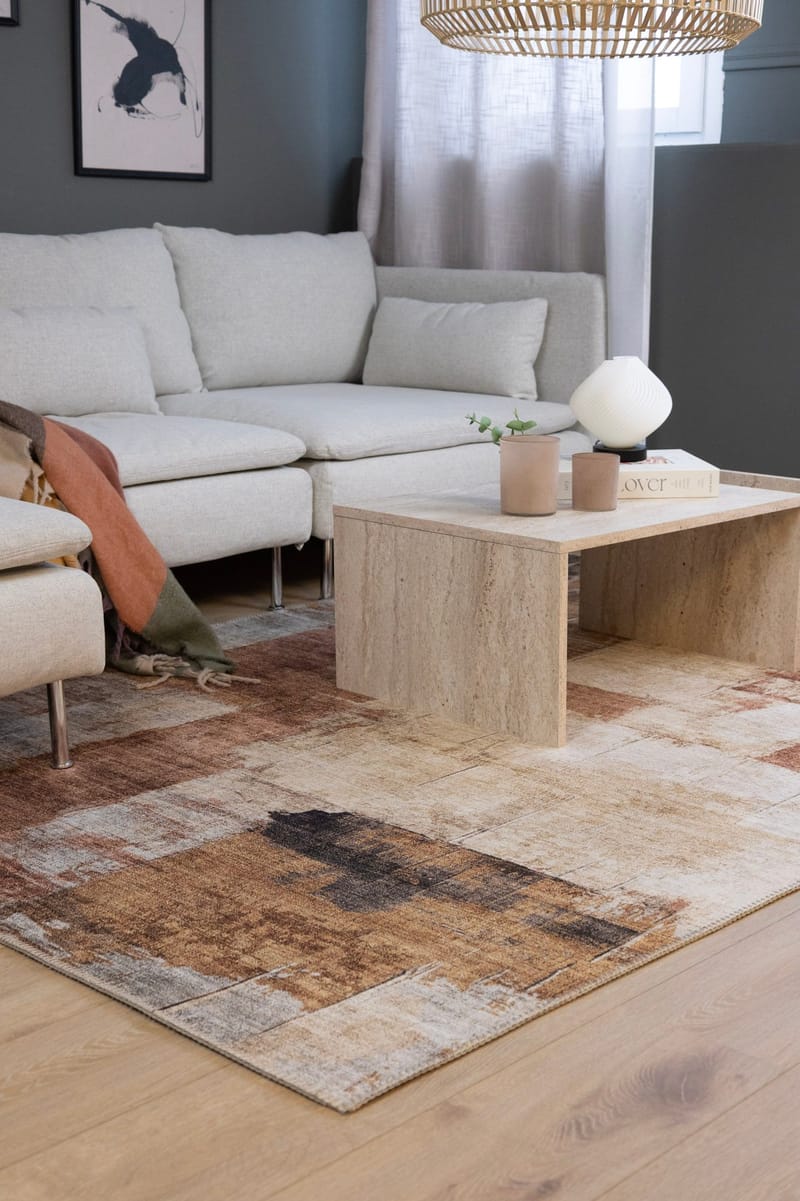 Maskinvevd teppe KM Home Nevada Vintage 160x230 cm Rust - Rust - Tekstiler & tepper - Teppe & matte - Moderne matte - Friezematte