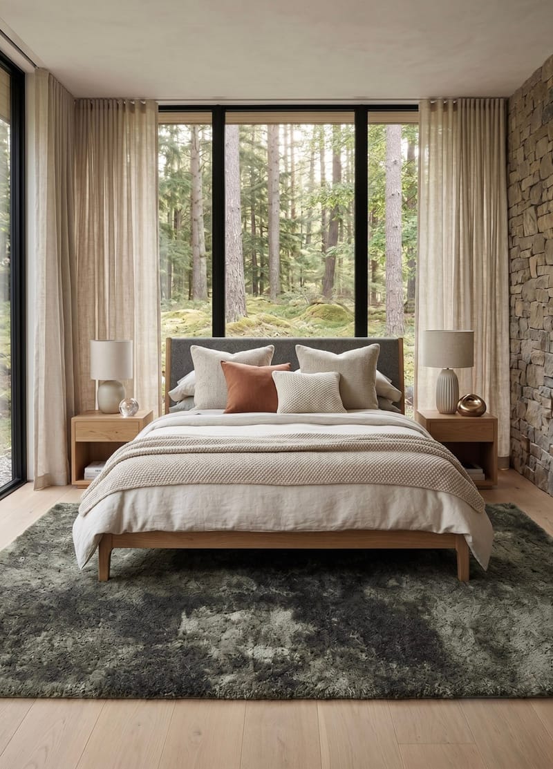 Maskinvevd teppe KM Home Novelle 140x200 Fløyelsgrønn - Fløyelsgr ønn - Tekstiler & tepper - Teppe & matte - Moderne matte - Ryetepper