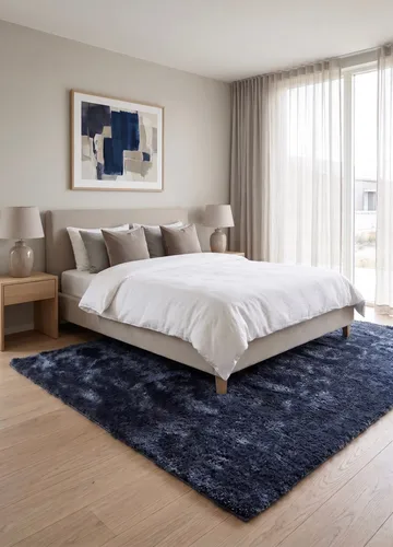 Maskinvevd teppe KM Home Novelle 160x230 Blå - Blå - Tekstiler & tepper - Teppe & matte - Moderne matte - Ryetepper