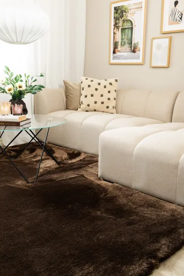 Maskinvevd teppe KM Home Novelle 200x290 Sjokolade - Sjokolade - Tekstiler & tepper - Teppe & matte - Moderne matte - Ryetepper