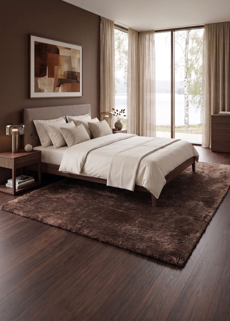 Maskinvevd teppe KM Home Novelle 200x290 Sjokolade - Sjokolade - Tekstiler & tepper - Teppe & matte - Moderne matte - Ryetepper