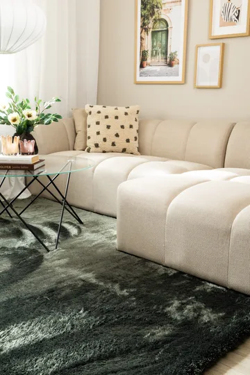 Maskinvevd teppe KM Home Novelle KVADRAT 240x240 Fløyelsgrønn - Fløyelsgrønn - Tekstiler & tepper - Teppe & matte - Moderne matte - Ryetepper